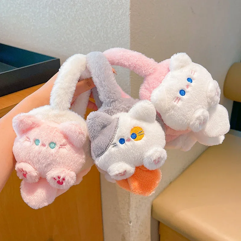 Cartoon Rabbit Winter Warm Earmuffs for Children Girls Plush Thick Soft Ear Cover Ear Protection Warmth Muffs for Women Kids