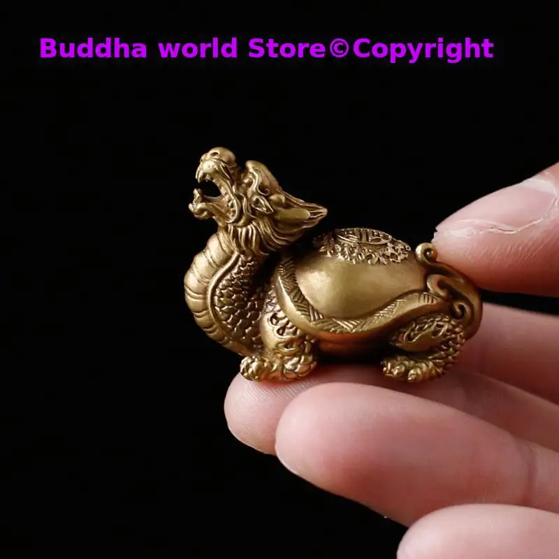 

Asia exorcise evil spirits GOOD LUCK BRASS Dragon turtle hand pieces Spiritual Talisman bless safe bring Fortune money Good luck