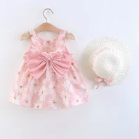 (Girls 0-3 Years Old) Summer New Girls Dress Floral Print Little Fresh Everyday Sweet Princess Dress with Bow 4
