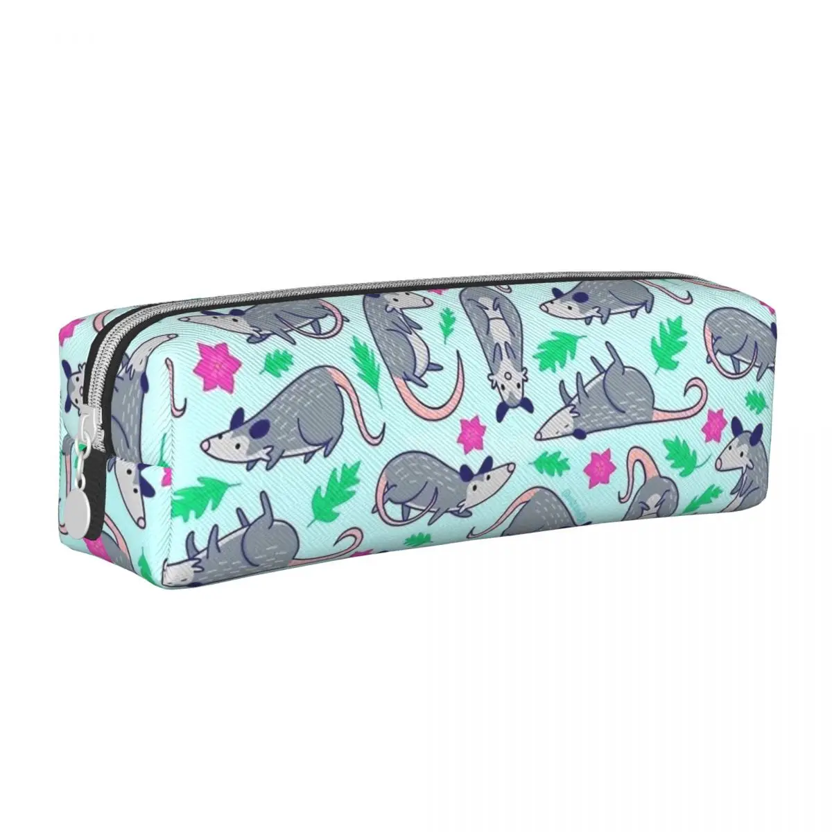 

Opossum Pattern Cute Possum Pencil Cases Flowers Pencilcases Pen Holder for Student Large Bags School Supplies Gift Stationery