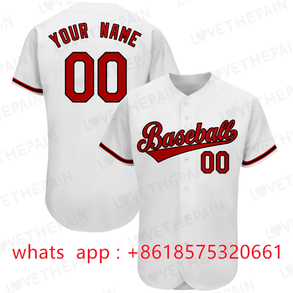 Baseball Jerseys Embroidery Design Name Number Button Cardigan Shirt High Quality Stitched Softball Game Training Uniform