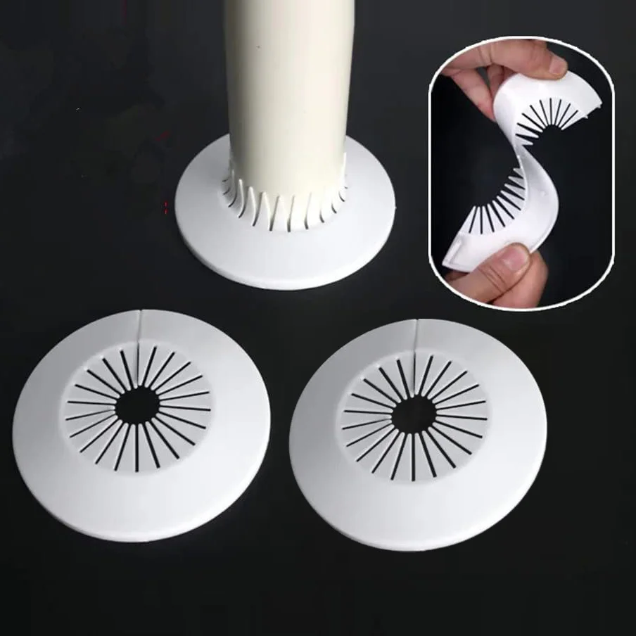 Wall flange 2pcs easy installation plastic radiator escutcheon water pipe drain line cover for 0.59-1.1" /1.18-2.16" tube flange connector faucet decorative cover
