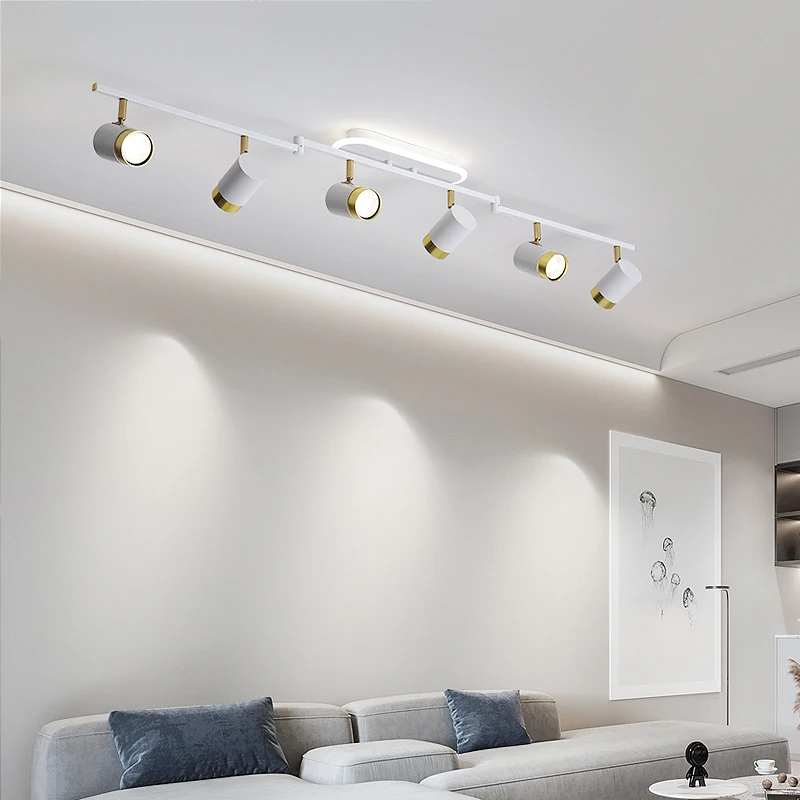 BENEWTON 가정용 고정장치 레일 조명, 거실용 모던 레일 조명, LED 천장 램프, 블랙 화이트, 220V 트랙 조명