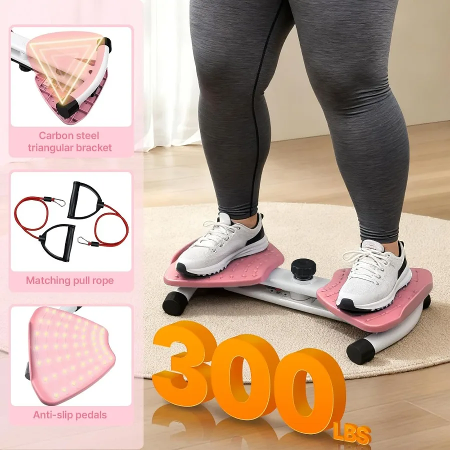 Waist Twister Machine with 300 lbs Weight Capacity, Abs Workout for Slim Waist and Core Ab Exercise, Noiseless Home Gym Exercise