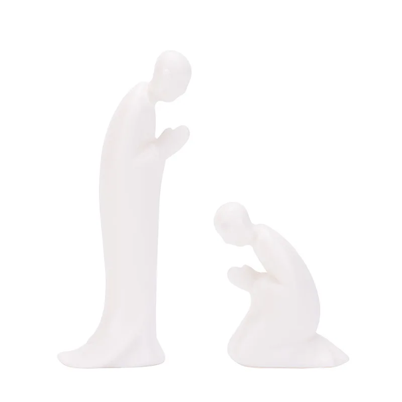 Bonsai ornaments, Zen monks, ceramic white porcelain figures, Buddhist micro landscape decorations, home decor