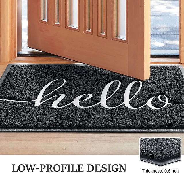 Front Door Mats Welcome Mat Waterproof Anti-Slip Durable Rubber Doormat  Low-Profile Design Floor Front Doormat Rugs For Entryway - AliExpress