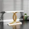 Gold Entryway Table, Modern 39-Inch Console/Accent Table with Geometric Metal Legs, Faux Marble Narrow Wood Sofa Table 6