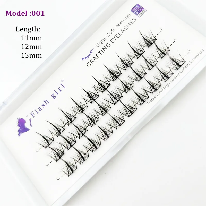 3 Rows/boxes Natural long flexible strong and durable Individual Eyelashes extentions with customized lengths packages 3