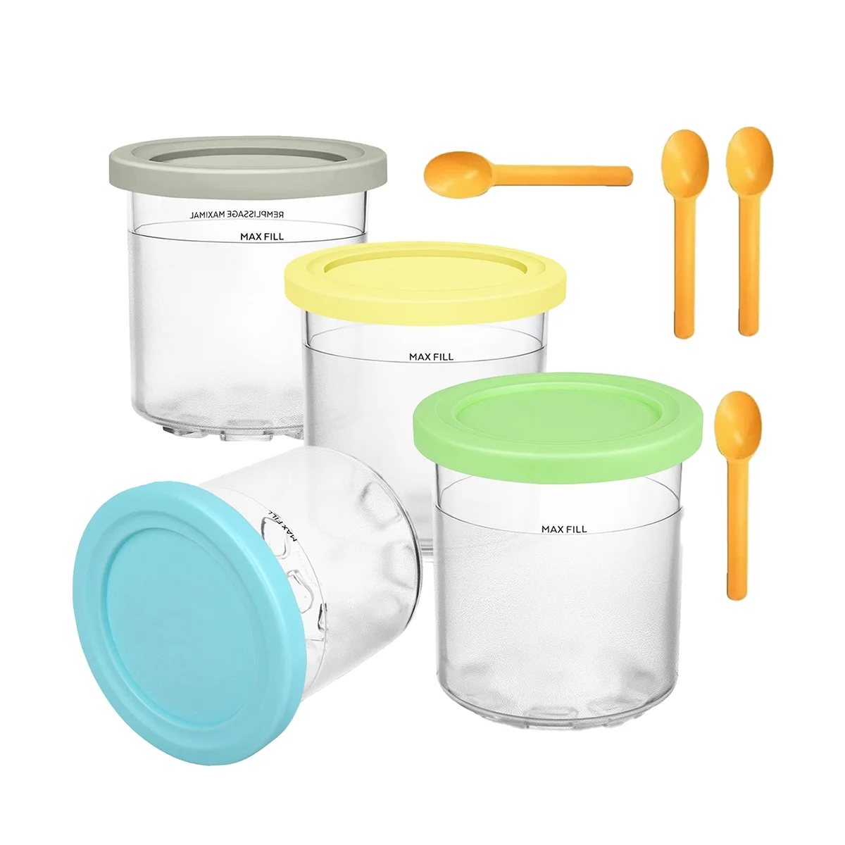 Coppa Pinte Gelato Per Ninja Per Nc299Amz Serie Nc300 Riutilizzabile Può Contenere Contenitori Gelato Gelato Con Coperchio Sigillante