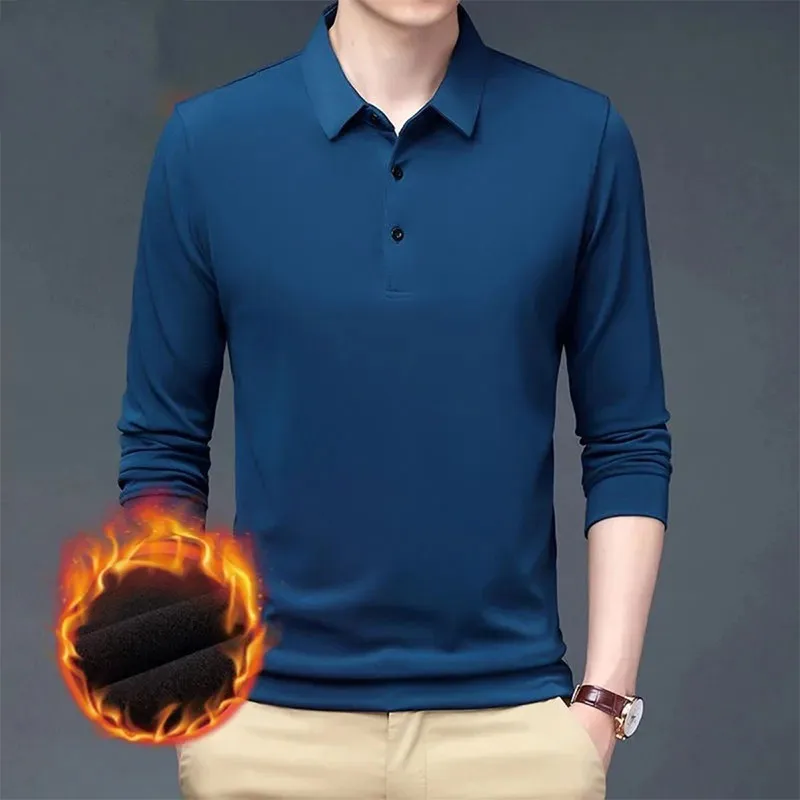 

Spring Autumn KPOP Fashion Style Harajuku Slim Fit Ropa Hombre Loose Casual All Match T-shirts Solid Button Lapel POLO Shirt