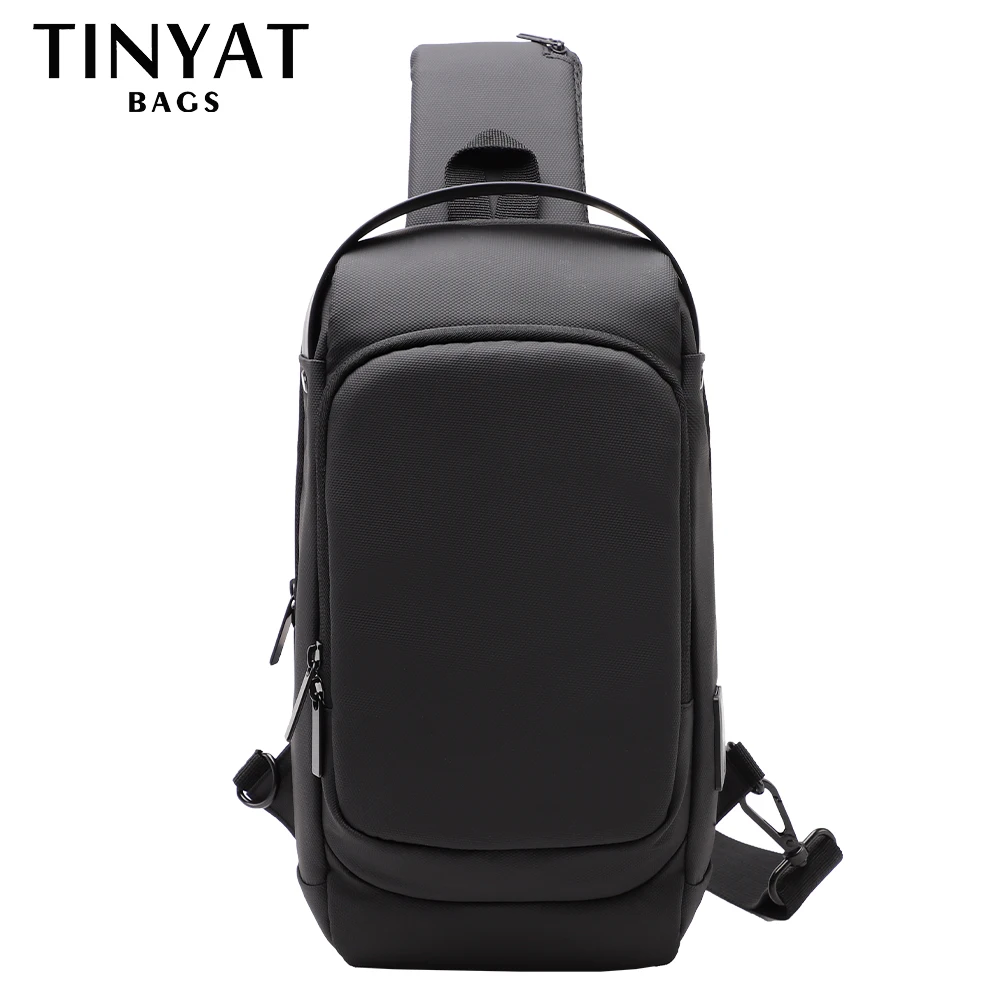 TINYAT Business Men Crossbody Bag For 9.7 Inch iPad Travel Waterproof Man Shoulder Messenger Sling Bags Leisure Male Chest Bag