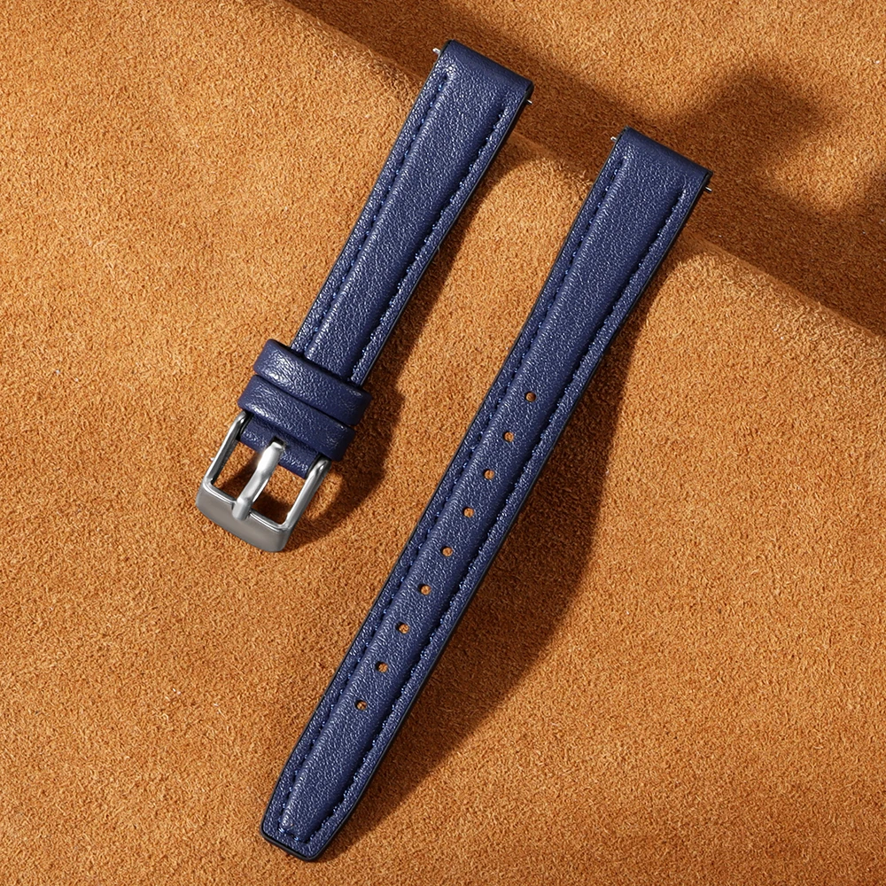 Elegant Universal Leather-Silicone Ultra-Thin Watch Band with Pin Clasp