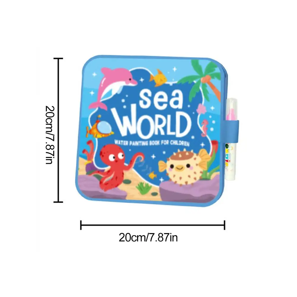 Libro magico per disegnare con l'acqua, blocco da colorare riutilizzabile, lavagna per pittura fai da te, regalo educativo per bambini - immagine 6