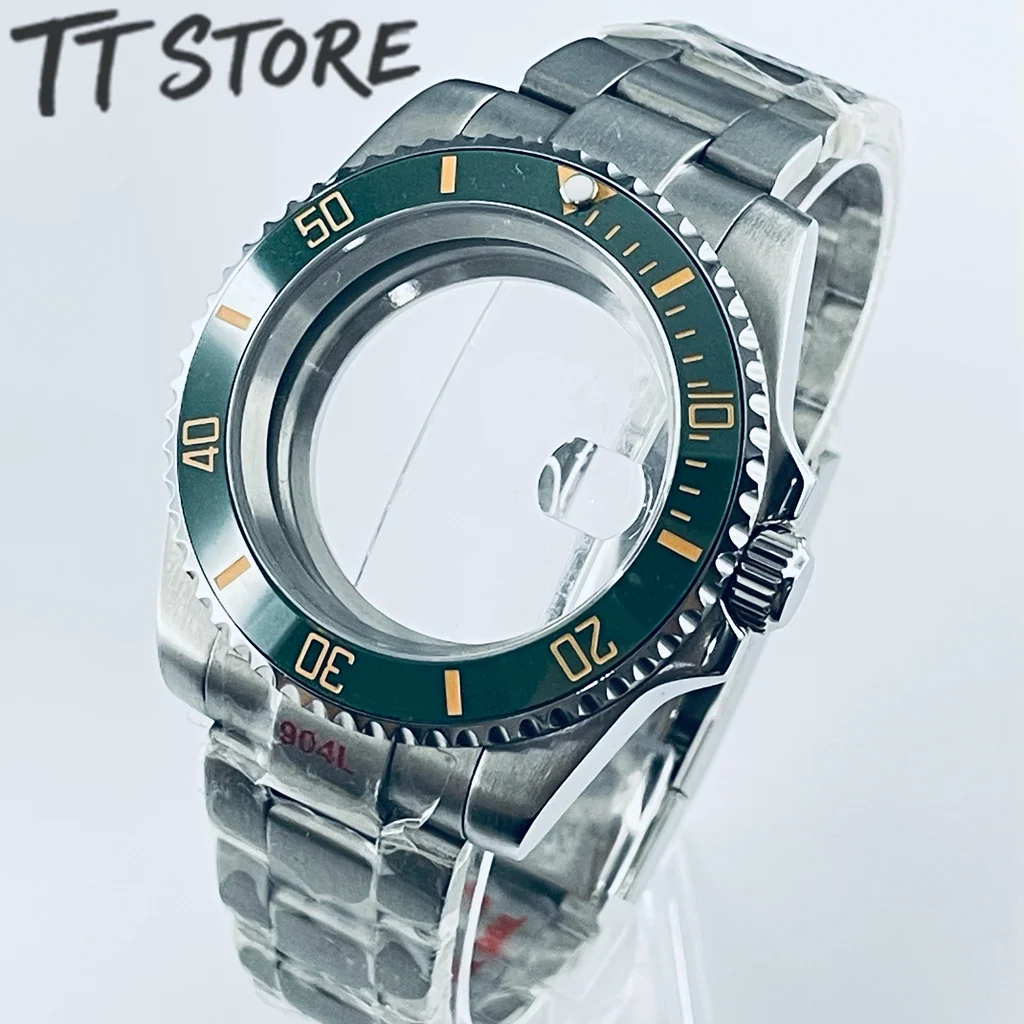 Silver 40mm Watch with Ceramic Bezel and Sapphire Case
