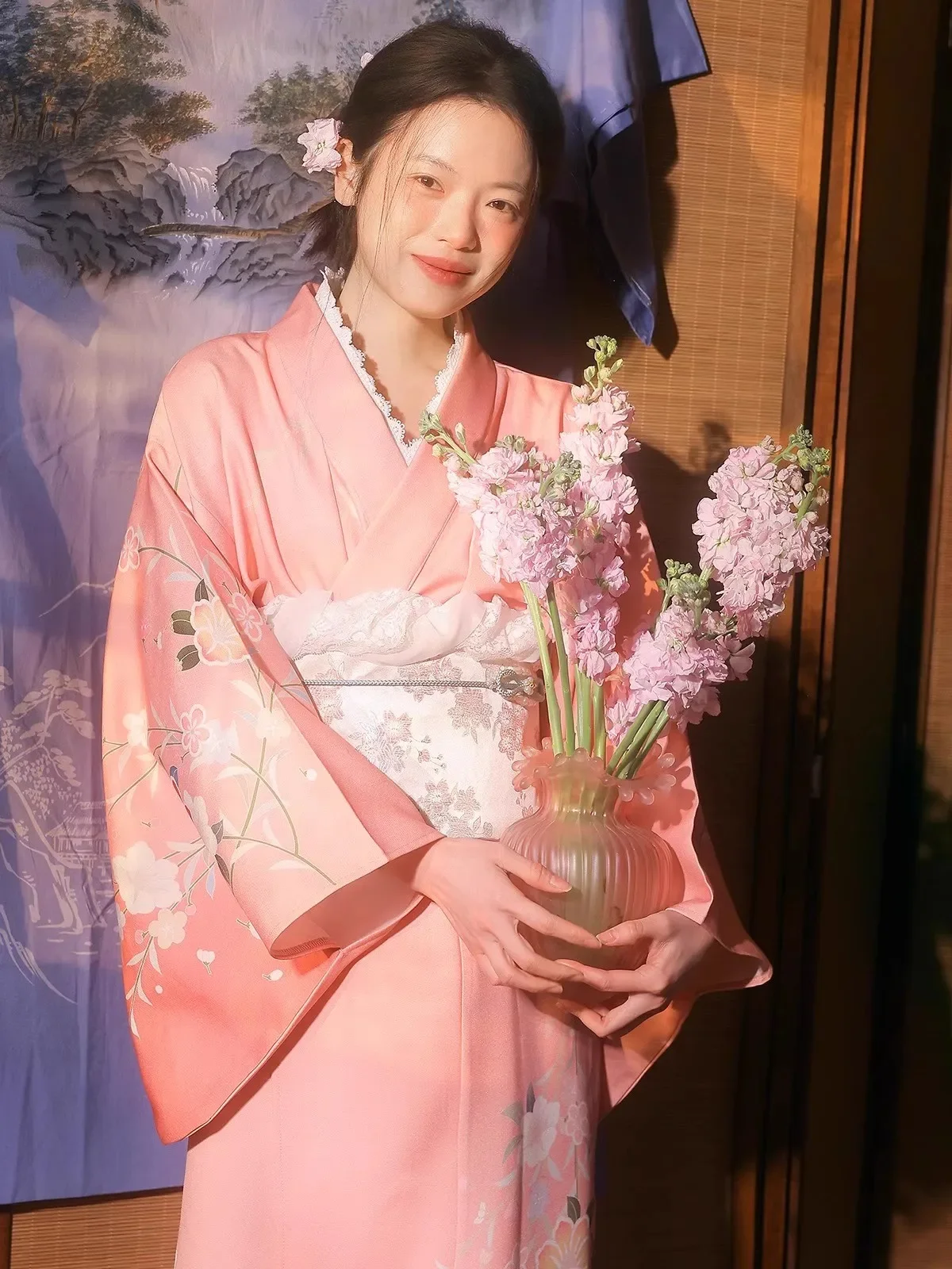 Japan Style Women Traditional Kimono Floral Prints Formal Yukata Robe Travelling Photography Dress Cosplay Costume - Image 5