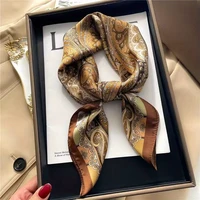 2025 New Fashion 70X70cmPrinted Women's Scarf Pashmina Silk Scarf Square Shawl Decorative Headband Neck Luxury Design Bandana - Image 4