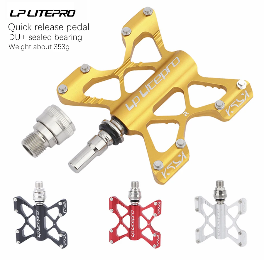 

LP Litepro Quick release Pedal Widened Non-slip ultralight Aluminum Alloy DU Sealed Bearing Folding Bike Pedals MTB Bicycle part