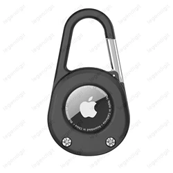 Enhanced Anti - Lost Protective Cover with Carabiner for GPS Tracker - Secure Holder for Keys and Backpack (Black)