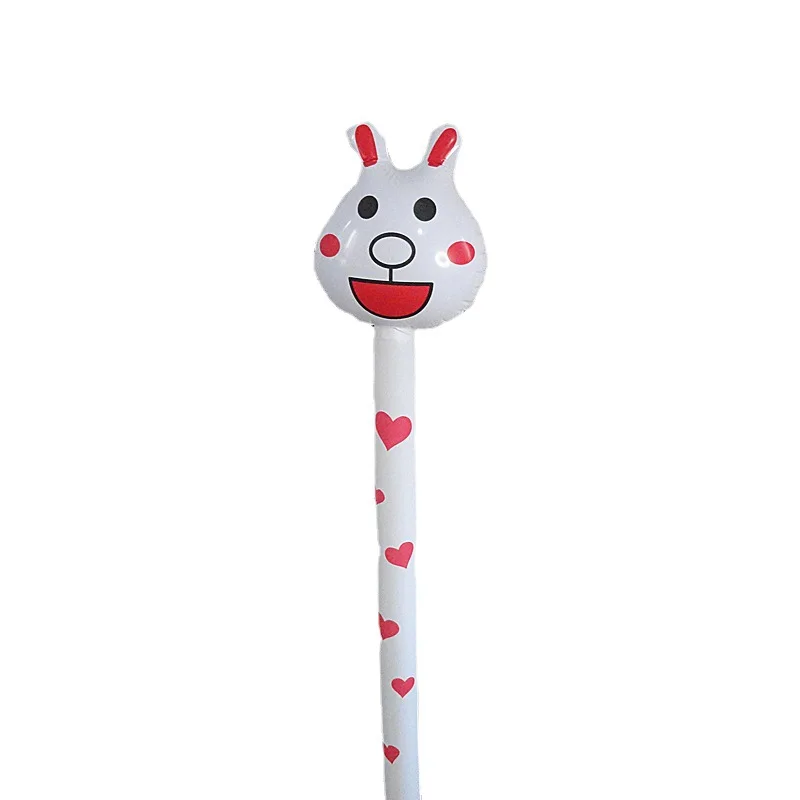 2Pcs Children's PVC Inflatable Cartoon Animal Series Long Stick Toys Kids Toys Balloons Birthday Party Decoration Small Gifts