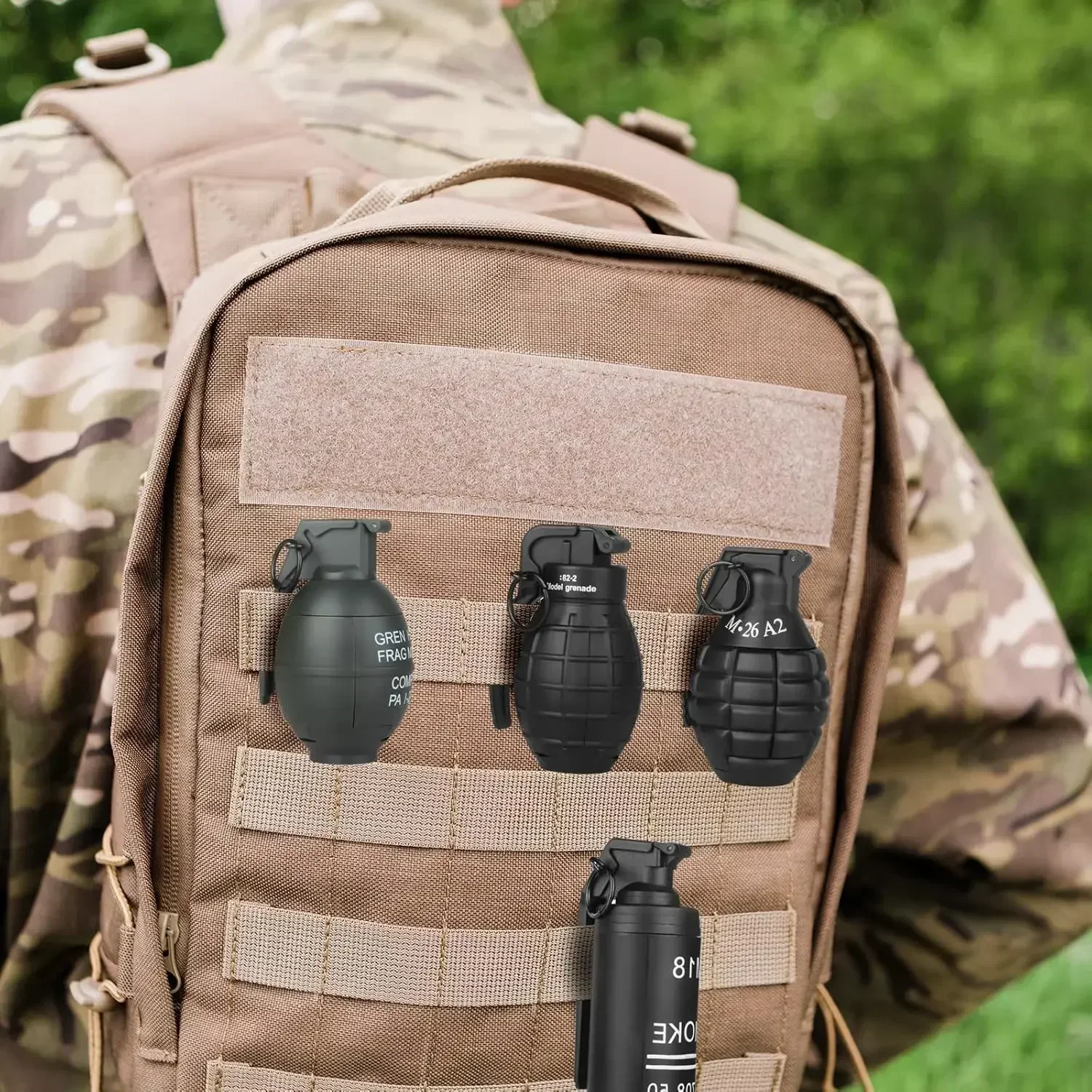 B M26A2 에어소프트 수류탄 장난감 블랙(9개 폼 탄약 포함) 전술 야외 팀 스포츠 재미있는 활동용 14세 이상 적합