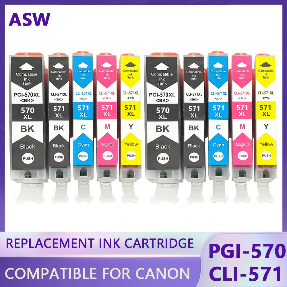 

PGI-570XL CLI-571XL FOR Pixma TS 5055 9055 5050 5051 5052 5053 Printer ink cartridge pgi570 cli571 pgi-570 full ink refill