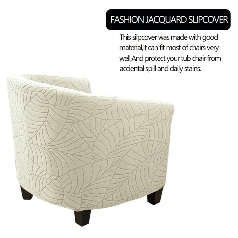 Leaves Jacquard Tub Chair Cover Image 28