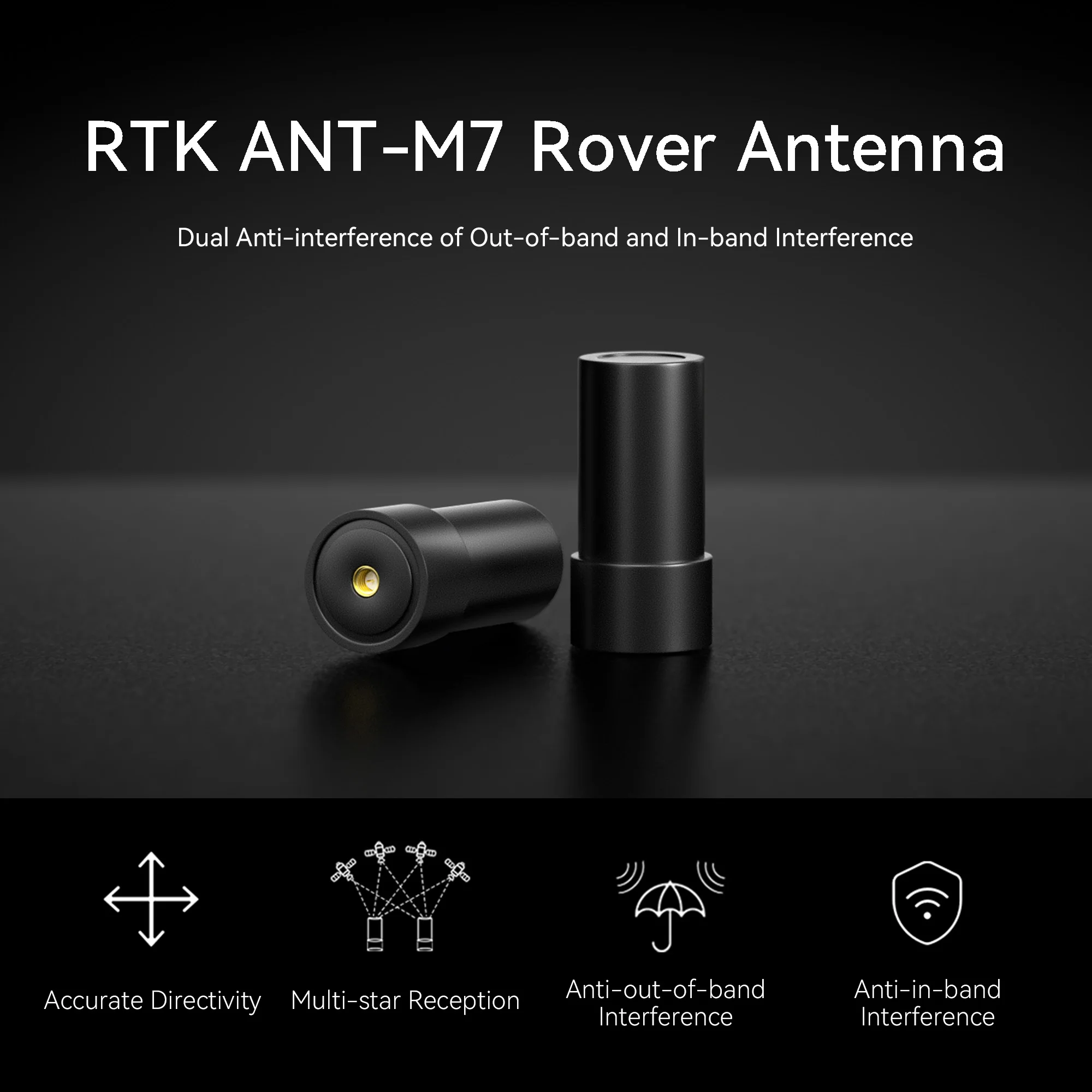 Rover RTK portable avec antenne GNSS, écran affichant les données de positionnement haute précision.