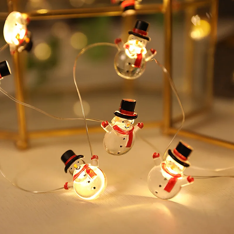 

Snowman Santa LED Fairy Light String New Year Indoor Decor Christmas Tree Garland Lamp Wedding Home Garden Decoration Navidad