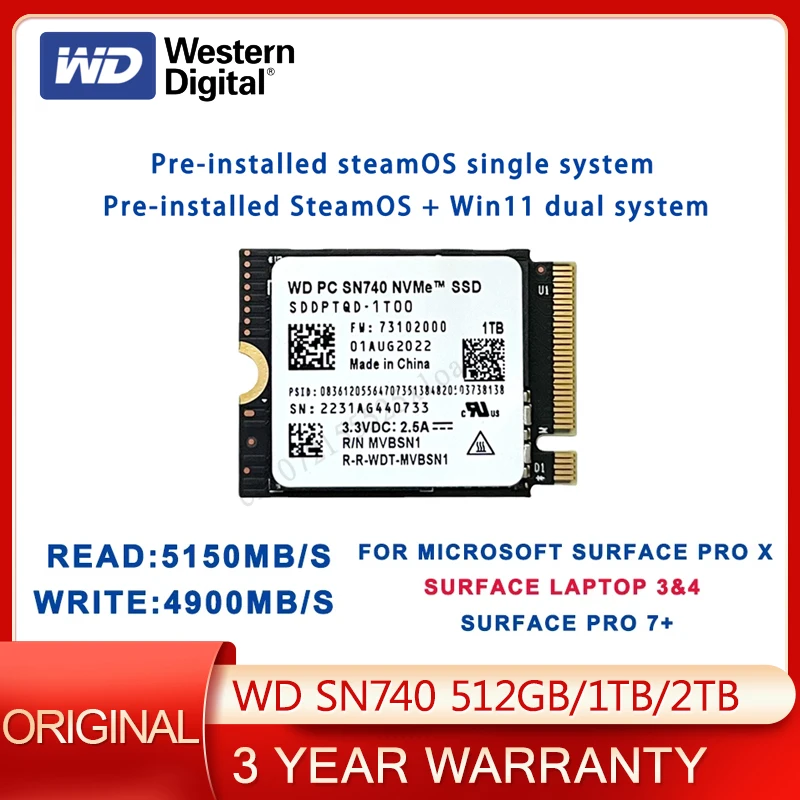 Western-Digital-SN740-WD-SN740-2TB-1TB-2230-NVMe-PCIe-Gen-4x4-SSD-M-2 ...