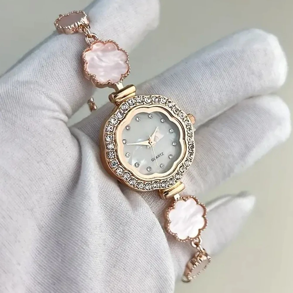 Women Watches Fashion Ladies Version Simplicity Rhinestone Petal Quartz Watch Casual Gifts Wristwatches Relogio Feminino Clocks - 3