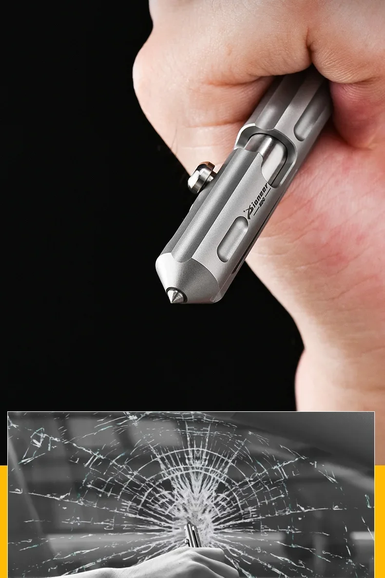 Taktischer Stift für Damen aus TC4 Titan mit Fensterbrecher