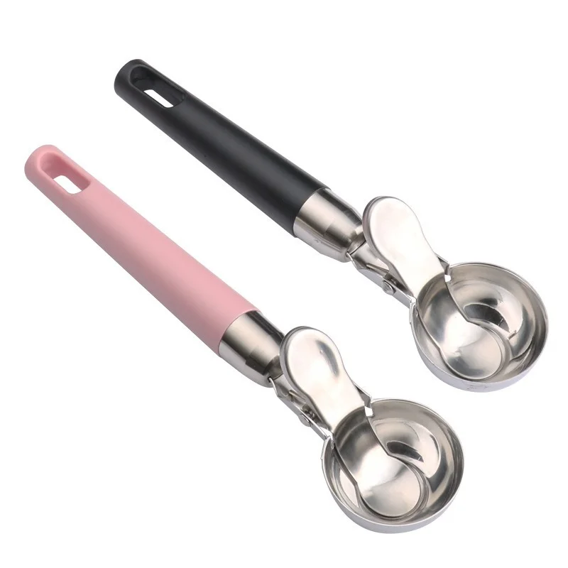 New Ice Cream Scoops Stacks Stainless Steel Ice Cream Digger Non-Stick Fruit Ball Maker Watermelon Spoon Tools 1pc