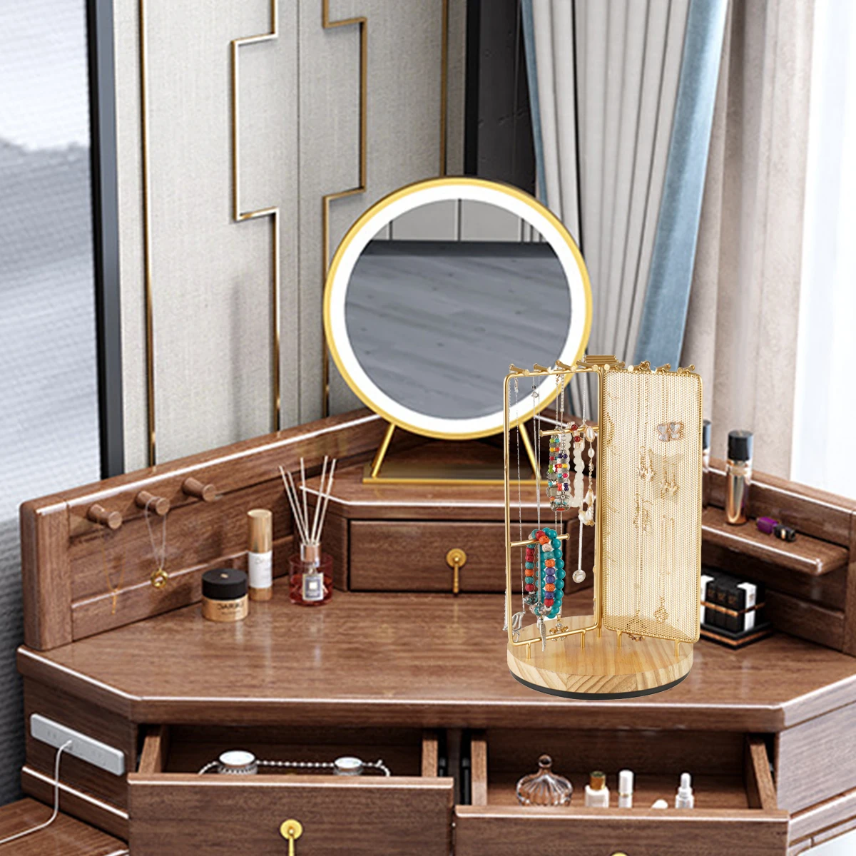 Detachable turntable display stand Ear accessories rotating display stand Hair accessories Hairpin necklace Bracelet display sta