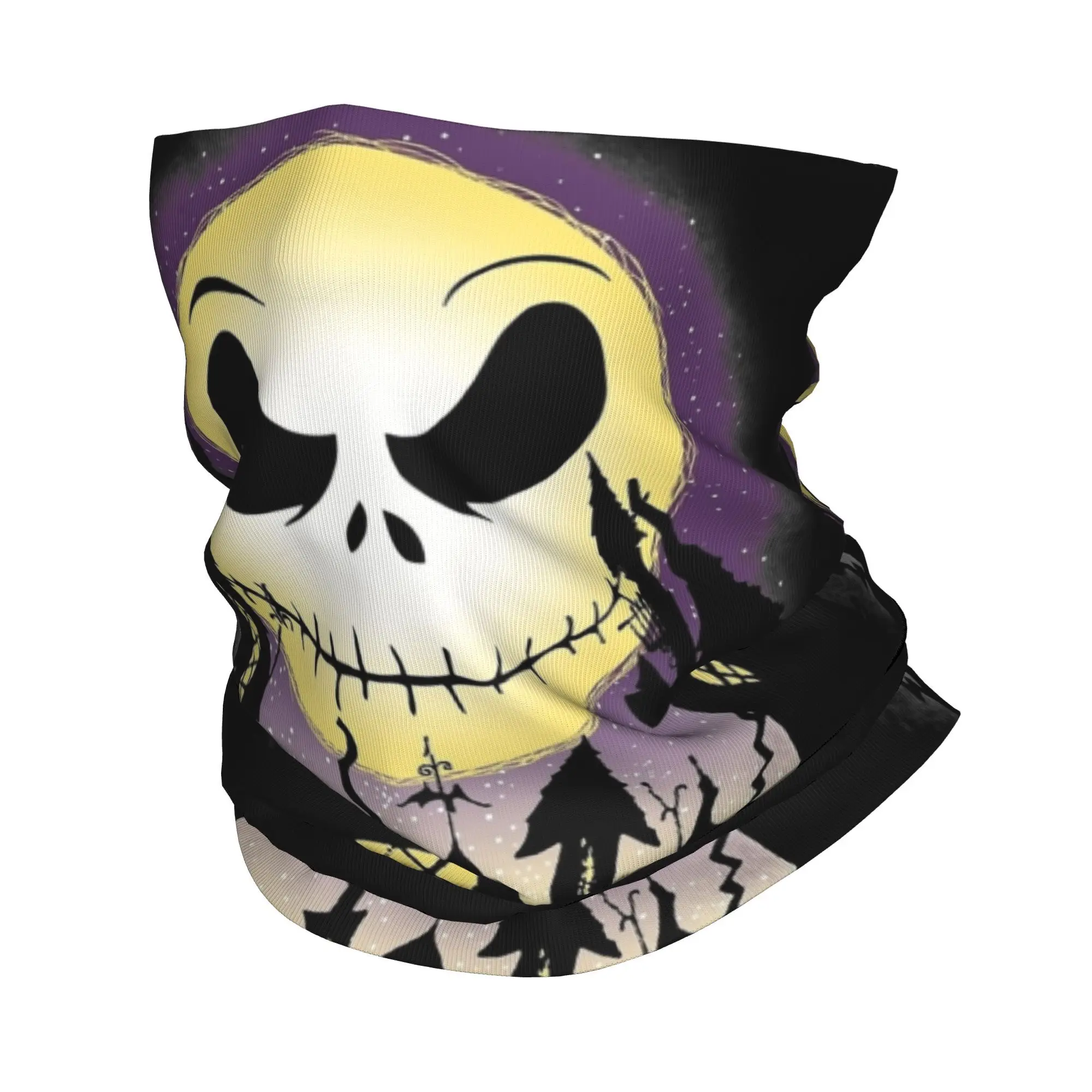 Bandana Multifonction Jack Skellington - Tour De Cou Hiver/spirale - Polyester Léger - Pour Randonnée, Cyclisme, Déguisement Halloween