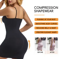 Femmes Shapewear contrôle glisse pour sous les robes Sexy corps Shaper ventre contrôle Spaghette sangle Slip sans couture minceur Cami 2