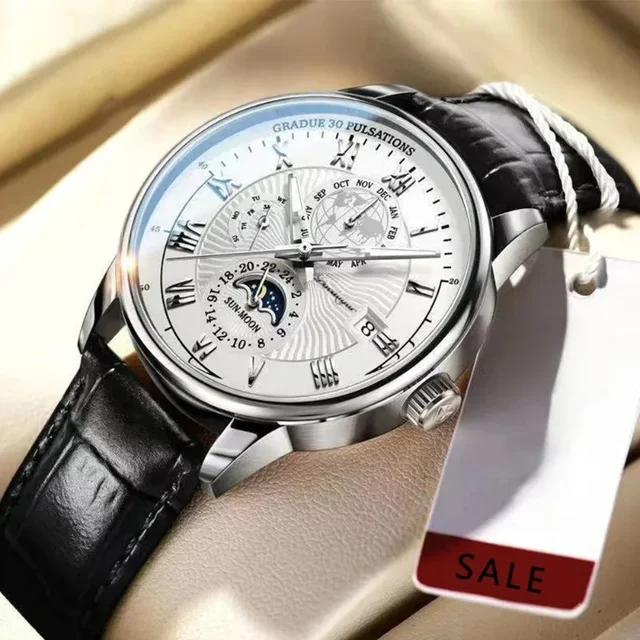 Luxury Man Watch Waterproof  Phase Pattern Luminous Men's - Image 2