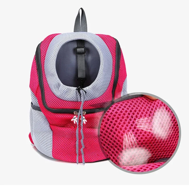 Portable Dog Carrier Backpack Breathable Mesh Cat Double Shoulder Carry Blanket for Pet Outdoor Travel Carrying Knapsack