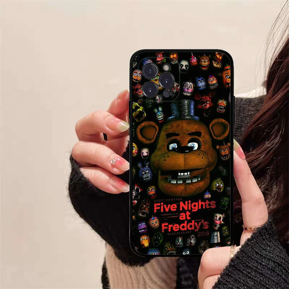 thumbnail image 1 of F-Fnaf F-Five-N-Nights-At-F-Freddys Funda de teléfono de anime para iPhone 15 8 7 6 6S Plus X SE 2020 XR XS 14 11 12 13 Mini Pro Max Mobile, 1 of 4