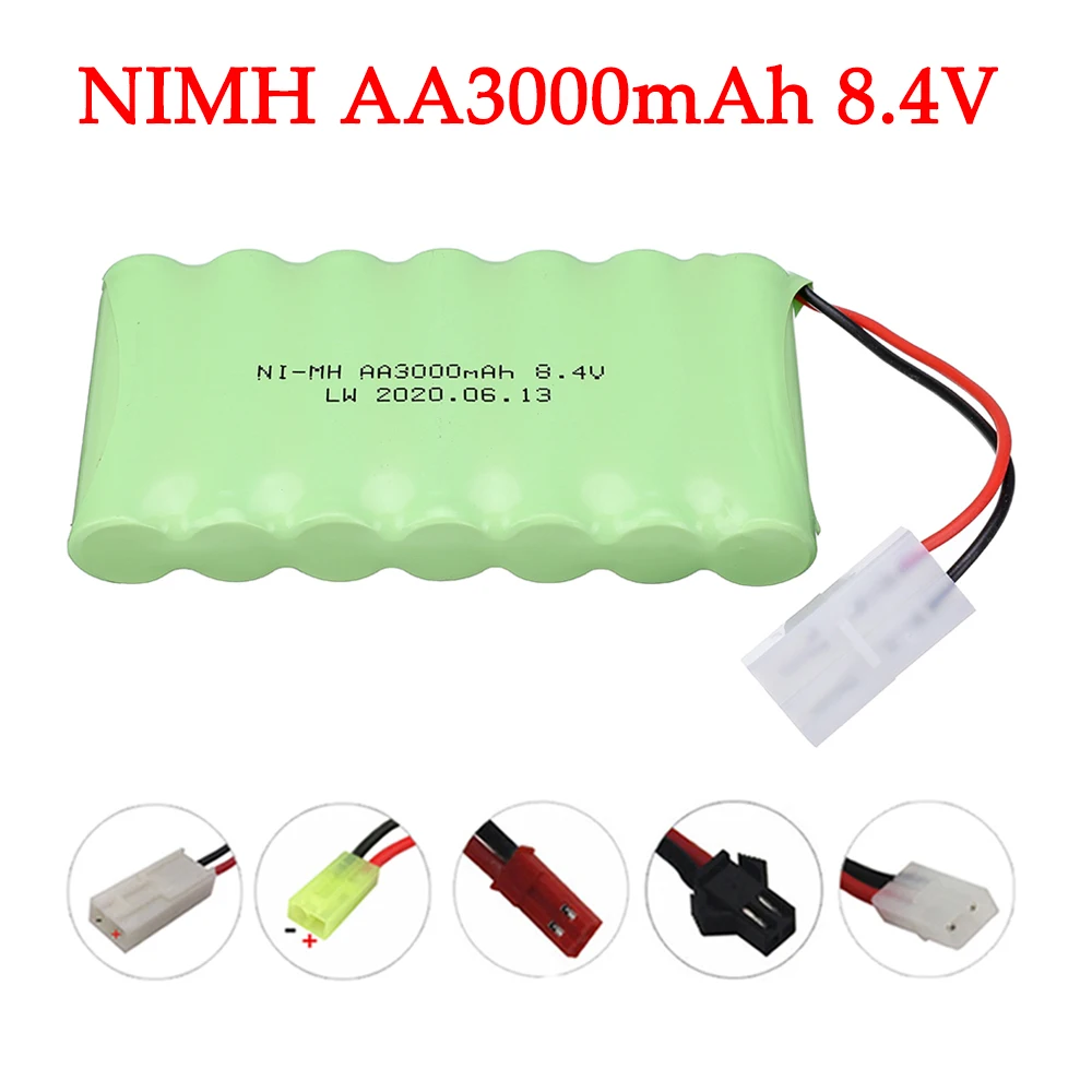 8.4V 3000Mah Nimh Batteria Per Rc Auto Giocattolo Camion Serbatoi Treni Robot Barca Pistola Nimh Aa 8.4V Batteria Ricaricabile Sm/Tamiya/Jst Plug
