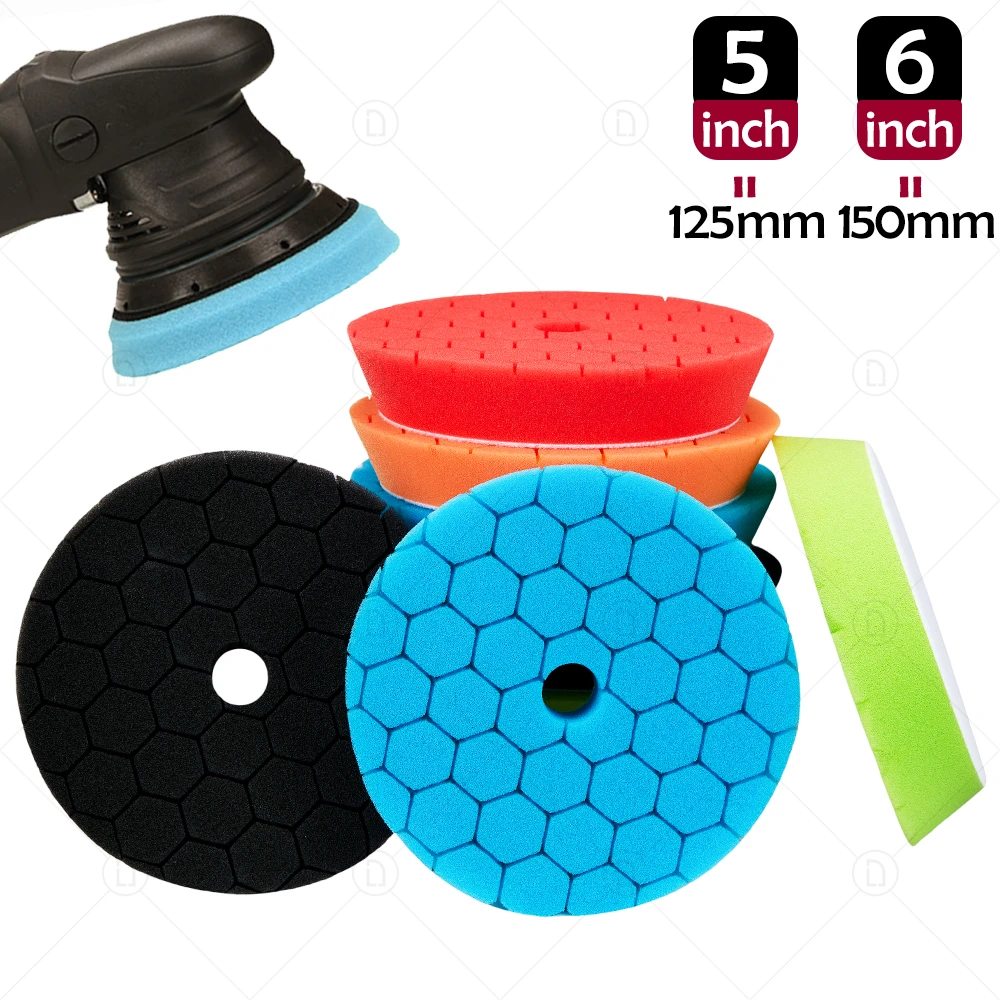 5/6 Inch 125/150mm Heavy Cutting Sponge Pad Car Headlight Buffing