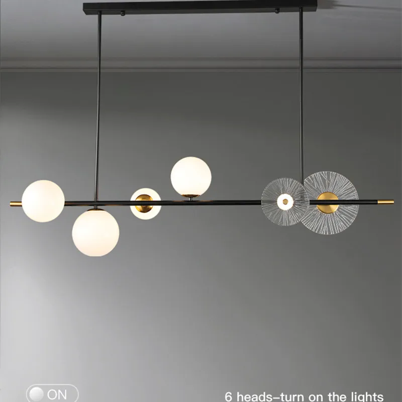 

Nordic Retro Design LED Chandelier For Dining Room Kitchen Living Room Bedroom Lounge Pendant Lamp Glass Ball G9 Hanging Light