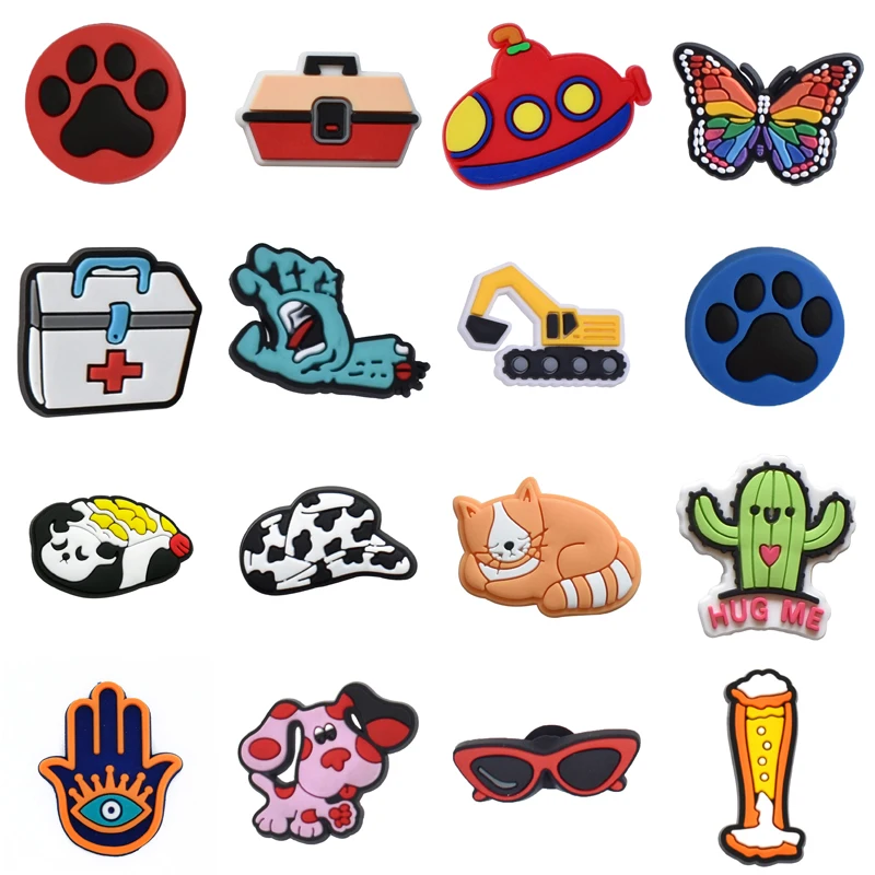 

Single Sales PVC Shoes Charms Accessories Boys Girls Party Gifts Garden Clog Buckle Pins Decorations for Croc Sandals Wristband