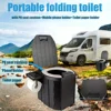 Portable Folding Toilet With PU Seat Cushion, Portable Toilet With Lid For RV, Car, Camping, Hiking, Travelling 2