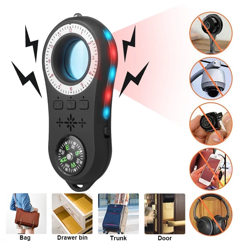 

Portable S100 Hotel Anti-sneak Anti-eavesdropping Anti Candid Camera Detector GPS GMS Finder Tracker Scanner Infrared Locator