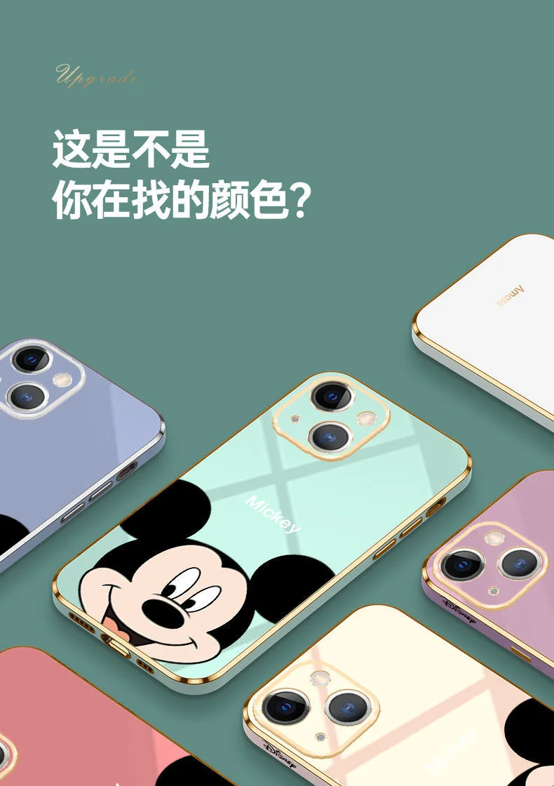 Disney Mickey Cartoon Phone Cases For iPhone 13 12 11 Pro Max Mini XR XS MAX 8 X 7 SE 2022 Lady Girl Soft Silicone Cover Gift apple 13 pro max case