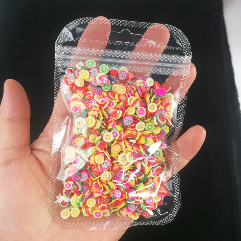 

100pcs 3D Fruits Series Soft Clay Slices Strawberry Lemon Nail Sequins For Nail Art Decorations DIY Polish Manicure Supplies