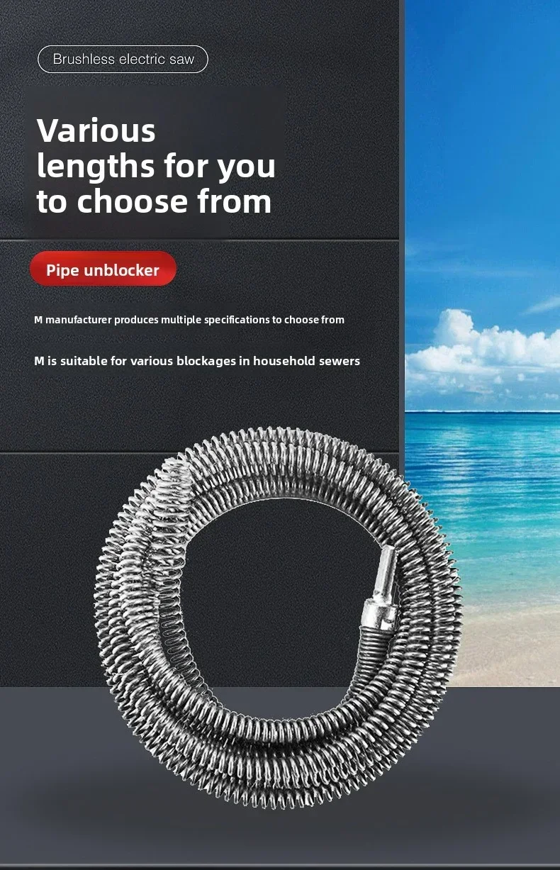 Federrohrreiniger, Abflussreinigungsstange 3M mit Bohradapter für verstopfte Abflüsse – Detail 3