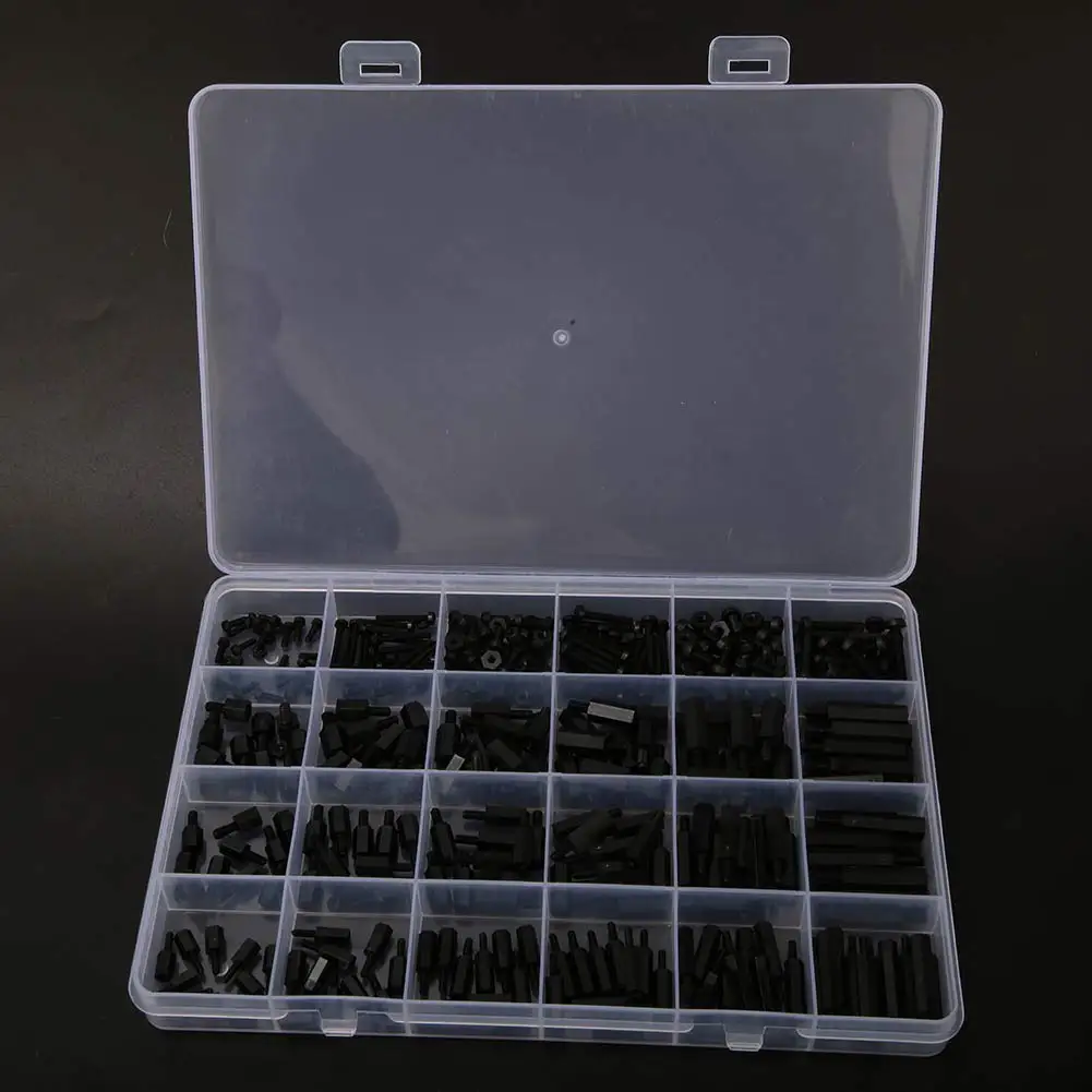 M2/M2.5/M3 Nylon Male-Female Hex Standoff Spacer Screw Nut Assortment Kit Thermal Insulation Corrosion Resistant 360Pcs
