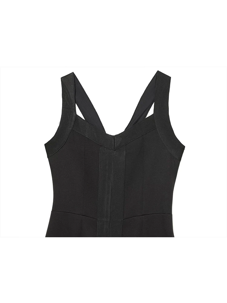 Summer Women Fashion Short Dress Sexy Slim Back Zip Sleeveless Backless Sling V-Neck Mini Dress Chic Ladies Party Outfit