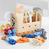 Children's Wooden Maintenance Toolbox Screws Disassembly Nut Simulation Portable Tool Table Children's Educational Wooden Toys 6